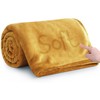 MOONLIGHT20015 Fleece Blanket Throws for Sofas - 400 GSM Mustard