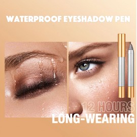 Black Gray Eyeshadow Stick Cream Eye Shadow, Cold Dark Taupe Glitter Eyeshadows Pencil Crayon, Smooth Easy to Color Smoky Eye Makeup Highly Pigmented Eyeliner