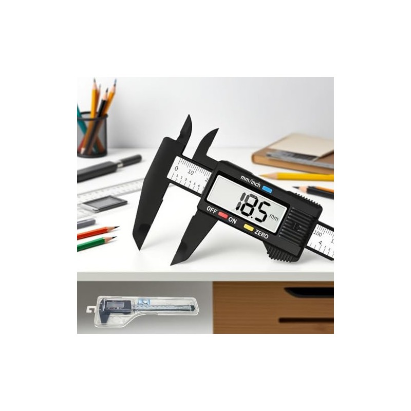 HEA 6" Digital Caliper, Precision Electronic Micrometer 150mm/0-6" with Large