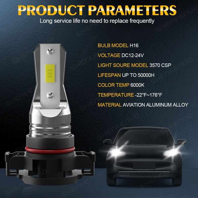 SHENKENUO 2PCS LED Fog Lights Bumper Lamps Assembly for 2007-2014