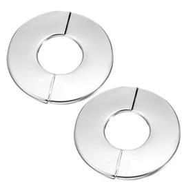 2PCS Wall Split Flange, Stainless Steel Plumbing Cover Plates, Round Escutcheon Plate for 28mm Dia Pipe, Buckles Design, Silver
