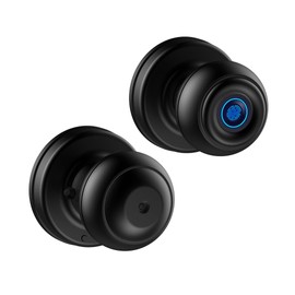Fingerprint Smart Door Knob Lock, Keyless Entry Door Lock with Handle - Auto Lock for Front Door - Electrionic Code Door Lock for Bedrooms, Home Office, Garage, Apartment - Easy Installation