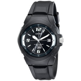 Casio MW600F Series | Men’s Analog Watch | Black | 100 Meter Water Resistance | Date Display | 3 Hands (Hour, Minute, Second) | Resin Case & Band | Resin/Spherical Glass | 10 Year Battery