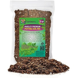 Premium Parsley Plant Potting Soil by Gardenera - Infuse Your Dishes with Bold Flavor and Vibrant Vitality - 2 Quart