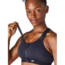 SHEFIT Seamless Sports Bra for Women Adjustable Straps Wire Free Support for Low Impact Sports Yoga, Cycling, and Hiking, Heathered Indigo, Medium
