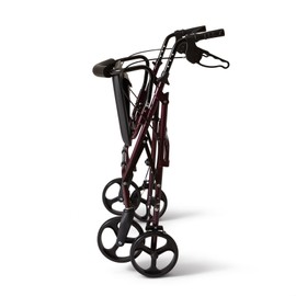 Medline Heavy Duty Rollator Walker with Seat, Bariatric Aluminum Rolling Walker Supports up to 400 lbs, Burgundy