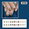 24pcs Fall Press on Nails Short Square Thanksgiving Day Fake
