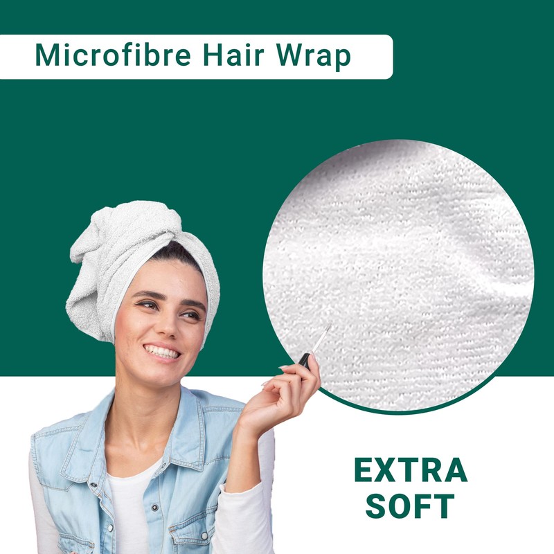 EXTRA SOFT MICROFIBRE HAIR WRAP – DRIES HAIR QUICKER -