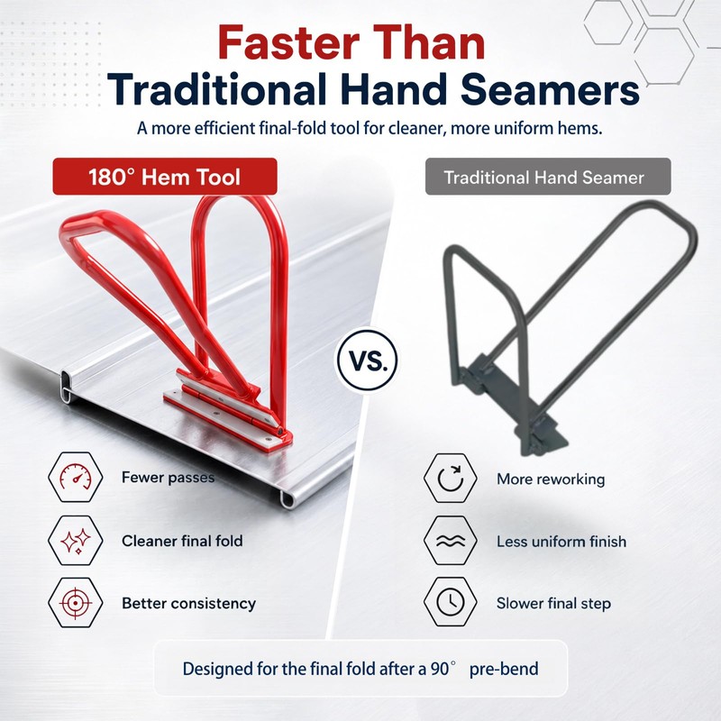 Roof Eaves Seam Bender HTSL25E2, Red Metal Roofing Drip Edge