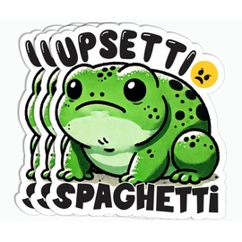 3Pcs - Upsetti Spaghetti Sticker - Sad Frog Sticker - Joke Toad - Funny Froggy - Water Bottle - Kindle - Tumbler - Phone - Laptop