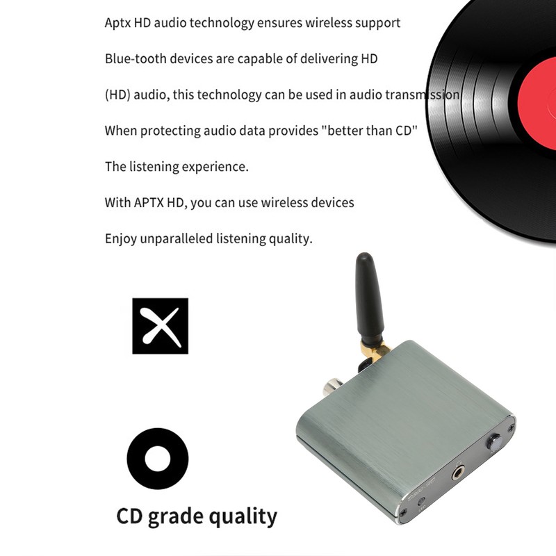 Bluetooth 5.2 Receiver Low Latency AUX Optical Coaxial Output Support