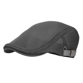 WITHMOONS Ivy Cap Summer Mesh Newsboy Irish Golf Hats MZ30038 (Mesh_Grey)