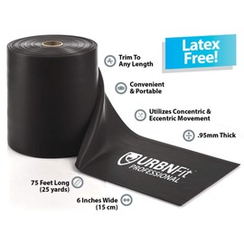 Professional Resistance Bands - 25 Yards (75ft) Latex-Free Elastic Exercise Fitness Band Roll - No Scent, No Powder - Perfect for Physical Therapy & Rehab, Yoga, Pilates (Expert .95mm Thick)