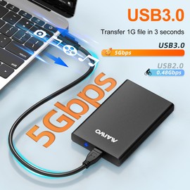 MAIWO 2.5 inch SATA Hard Drive Enclosure, 2.5” SATA 7mm 9.5mm HDD SSD to USB3.0 Adapter, 6Gbps Support UASP, 6TB Capacity, Tool Free Storge Case