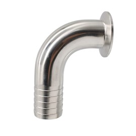 Pysrych 304 Stainless Steel Sanitary Hose Barb Fitting 2" Tri Clamp (64MM Ferrule) 90 Degree Elbow (Tube OD: 2"/51MM)