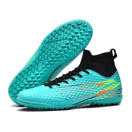 GODLARK Mens Soccer Cleats Womens Indoor Soccer Shoes Wide Baseball Turf Shoes Adult Youth Rugby Shoes Big Boys Small Spikes AG TF Football Boots, 777 Tf Green, 13 Women/11 Men