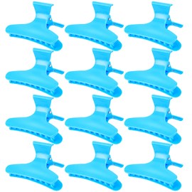 Ondder 12 Pack Butterfly Hair Clamps Clips Hair Claw Clips Salon Pro Section Clip for Styling, Sectioning, Cutting, Coloring Large Hair Clips Hairdressing Salon Tool Hair Accessories for Women Girls- Blue
