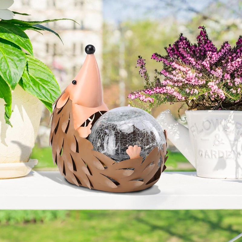 MUMTOP Solar Lantern - Solar Lights Outdoor Waterproof, Hedgehog Solar