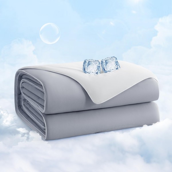 EASELAND Twin Tencel Cooling Comforter for Hot Sleepers - Double-Sided