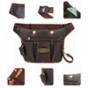 TOURBON Genuine Leather Tool Belt Pouch with Adjustable Waist Belt