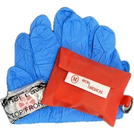 MCR Medical CPR Mask Keychain with Nitrile Gloves (Pack of 50)