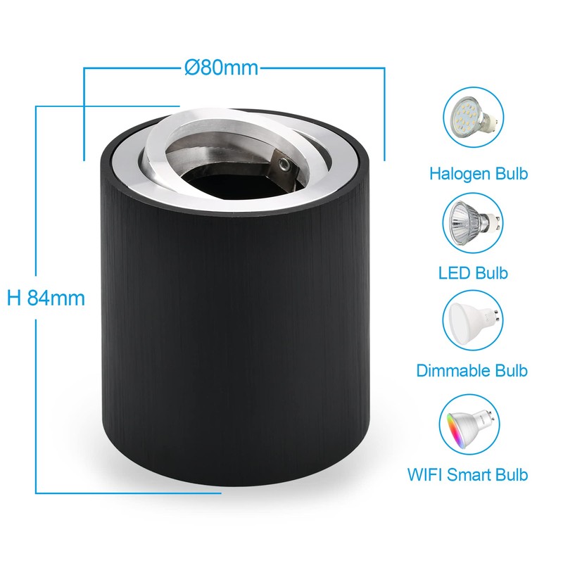 KYOTECH LED Surface-Mounted Spotlight Swivelling Diameter 80 x 84 mm