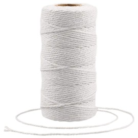 KINGLAKE 100m White String, 2mm Butchers String Cotton Bakers Twine, Craft Kitchen String for Crafts, Cooking Meat, Baking, Wrapping, Gardening