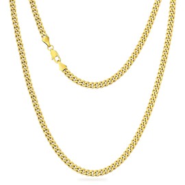 KRKC&CO 3/4/5 Gold Chain Men's Necklace 18K Gold Plated/White Gold, Miami Cuban Link Chain for Men, Hip Hop Thick Curb Chains