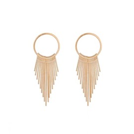 coadipress Gold Tassel Earrings for Women Geometric Round Metal Chain Dangle Earrings Statement Tassels Hoop Earrings Retro Tassel Dangle Earrings Wedding Party Jewelry Gift (gold)