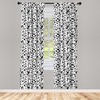 Lunarable Abstract Curtains, Dalmatian Spots Shapeless Geometric in Minimalist Tones