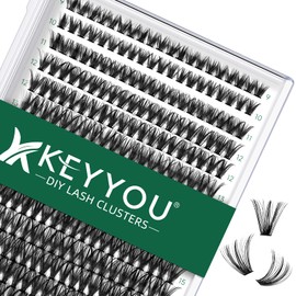 KEYYOU Lash Clusters 300Pcs Pestañas Individuales 40D 0.07D Curl 9-18MMIX Extensiones de Pestañas Clusters Pestañas Suave y Natural Pestañas Postizas 