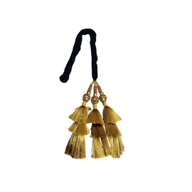 Fashionable Black Paranda | Essential Punjabi Style Hair Extension for Women – Soft Cotton Blend, 40-45 Inches Long, Secure Hold for Versatile Styling(Black & Golden)