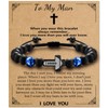 Alissl Cross Football Bracelet for Men Boys, Blue Tiger Eye