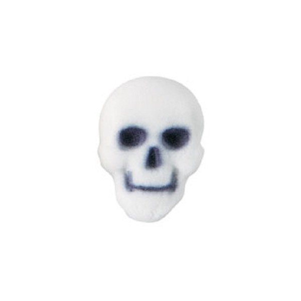 Lucks Dec-Ons Decorations Molded Sugar/Cup-Cake Topper, White Skull, 1.25 Inch, 162 Count