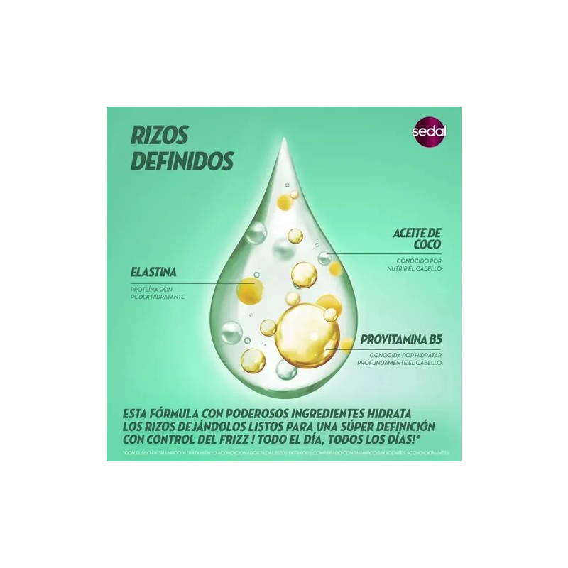 Shampoo Sedal 2 en 1 Rizos Definidos 620ml