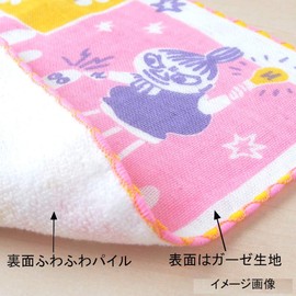 Miyamoto Towel Moomin 06008 Handkerchief, Moomin & Nyoro Nyoro, 9.8 x 9.8 inches (25 x 25 cm)