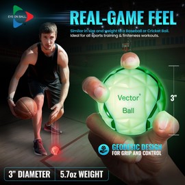 Vector Ball S Neuro-Visual Reaction Ball for Improving Sports Quickness, Focus, Agility, Speed, Hand Eye Coordination - Waterproof, Impact Color-Changing Reflex Trainer - Cognitive Training Tool