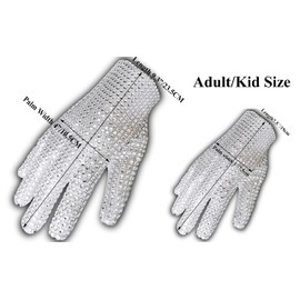 BOMJJOR Michael Jacksn Glove for Kids Fans Billie Jean Rhinestone Glove Punk Rock MJ Gloves Gift Collection(Left Glove-Kid size)