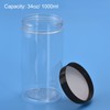 uxcell Round Plastic Jars with Black Screw Top Lid, 34oz/