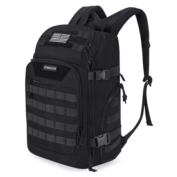 MOSISO 30L Tactical Backpack, Military Daypack 3 Day Assault Pack Rucksack Bag, Black