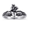 AVECON Claddagh Rings for Women, Gothic Skeleton Hands with Anatomical