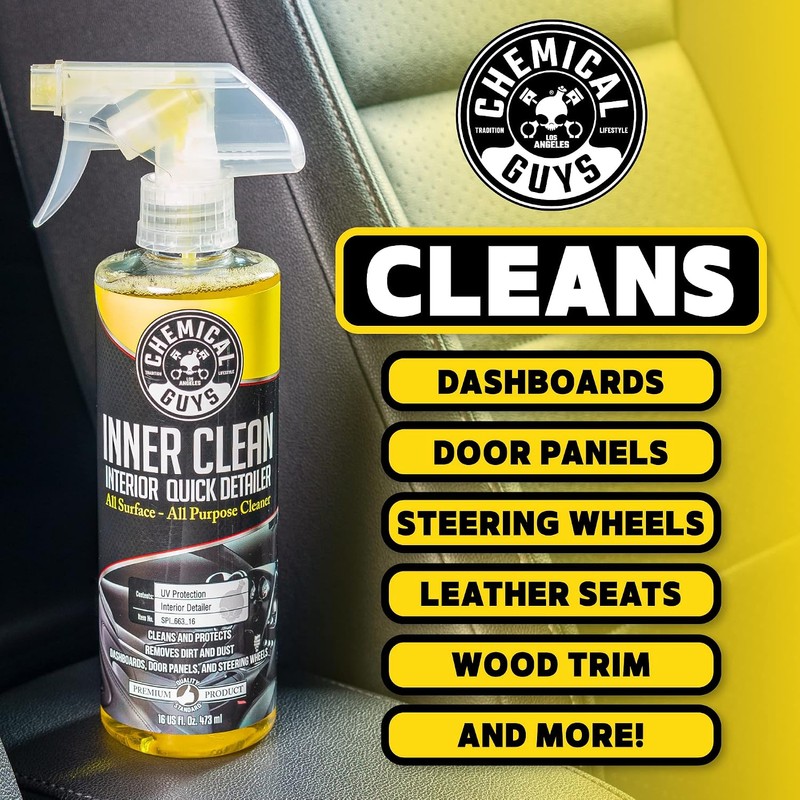 Chemical Guys Limpiador y Protector de Interiores InnerClean, Amarillo, 16