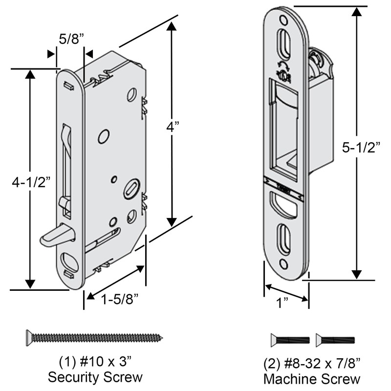 Andersen 2-Panel Sliding Patio Door Lock and Receiver Kit Replacement