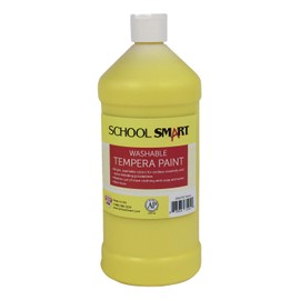 School Smart Washable Tempera Paint, Quart, Yellow