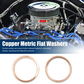 sourcing map Flat Washers Seal Copper Rings Sealing Rings Sealing Plate 17 mm Pack of 20