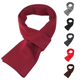 ChunCui Mens Long Thick Scarf Solid Color Soft Warm Cashmere Feel Scarves Unisex Fashion Scarf Wine Red