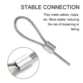 Rope Clamp 4 mm, Pack of 50 Aluminium Rope Clamps, Aluminium Crimping Loop, Choke Clamps, for Expander Rope, Tarpaulin Rope and Rubber Rope, Corrosion Resistant and High-Quality Aluminium Clamps