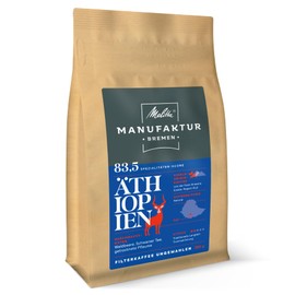 Melitta Manufacture Coffee Ethiopia, Specialty Coffee, 250 g, Filter Coffee Unground, Single Origin Coffee, Gentle Drum Roasting, Roasted in Germany, Strength 2