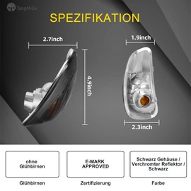 TangMiGe Indicator for Citroen Renault Master 3 III (EV/FV/HV/JV/UV) 02/2010-UP, Nissan NV400 11/2011-UP, Opel Movano B (X62) 05/2010-UP, 1 Pair Smoke, Side Indicator Light, Orange Built-in