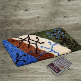 ROCKY&CHAO Latch Hook Kits for Adults, Abstract Painting 23.6X15.7Inch, DIY Latch Hook Rug Kit 60X40CM, Home Carpet Rug Making Kit, Cross Stitch Embroidery Kits Needlework Crafts Rug for Home Decor